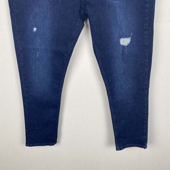 ASOS jeans women's NWT Plus Short size 40x30 distressed blue dark wash. - Picture 3 of 11